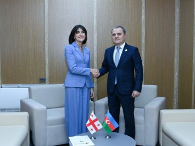 Ceyhun Bayramov Səmərqənddə gürcüstanlı həmkarı ilə görüşdü