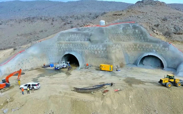 Xarici diplomatlar Əhmədbəyli Füzuli Şuşa yolu üzərindəki tunellə tanış