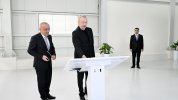 İlham Əliyev Yevlaxda sutəmizləyici qurğunun açılışında - FOTOLAR