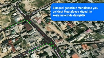 Bakının bu yolunda hərəkət dəyişdirilir - sürücülər diqqətli olsun