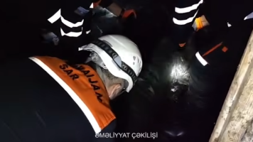Zirzəmidə yıxılıb çarəsiz qalan belə xilas olundu - VİDEO