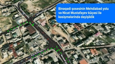Bakının bu yolunda hərəkət dəyişdirilir - sürücülər diqqətli olsun