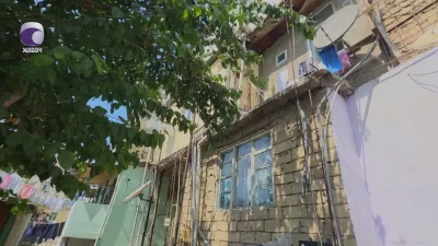 Sumqayıtda yataqxanada yaşayan sakinlər TƏHLÜKƏDƏ - GÖRÜNTÜ