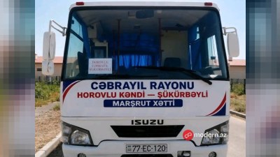 Cəbrayılda kəndlərarası avtobus marşrutu açıldı - FOTO