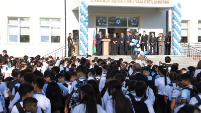 Neftçalada Bilik Günü qeyd olunub, yeni məktəb binası istifadəyə verilib