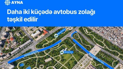 Daha iki küçədə avtobus zolağı çəkilir