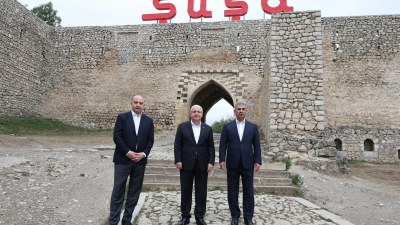 Yaşar Gülər, Zakir Həsənov və İrakli Çikovani Şuşada 
