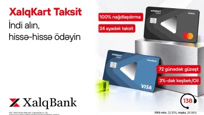 Xalq Bankdan yeni XalqKart Taksit kartları