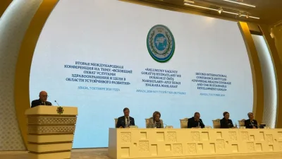 Əhliman Əmiraslanov Türkmənistanda beynəlxalq konfransda iştirak edir - FOTO 