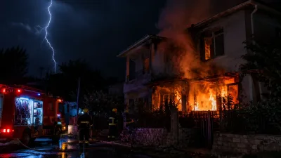 Azərbaycanda ildırım evə düşdü, yanğın oldu