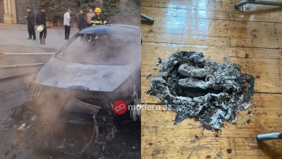 Bakıda direktorun maşını yandırıldı, məktəbi yandırmağa cəhd edildi