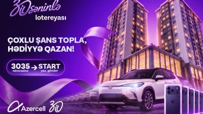 Azercell-in yubiley lotereyasında hər həftə 7 iPhone və bir Toyota Corolla Cross uduşa çıxarılır
