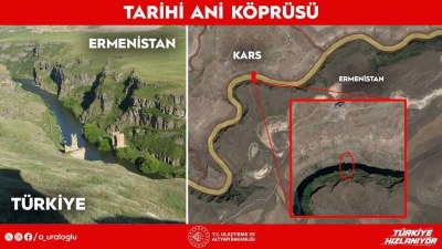 Türkiyə Ermənistanla sərhəddəki tarixi körpünü yenidən inşa edir