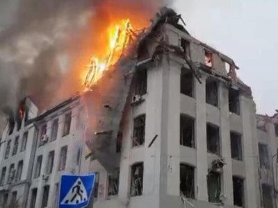 Xarkov yenidən raketlə vuruldu - Məktəb yandı