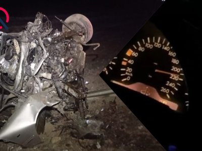 İki gəncin öldüyü dəhşətli qəzanın görüntüləri: 220 ilə gedirlərmiş