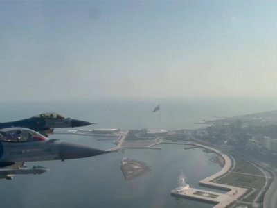 Hərbi paradda F-16-dan çəkilmiş videogörüntülər