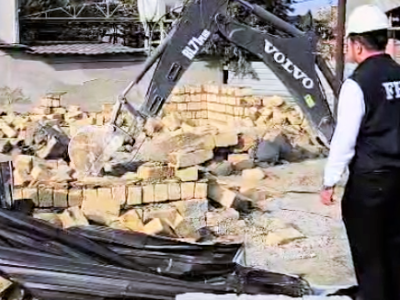 Masazırda qanunsuz tikinti söküldü - VİDEO