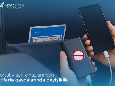 AZAL təyyarələrində “powerbank” qadağası - Yeni qaydalar TƏSDİQLƏNDİ
