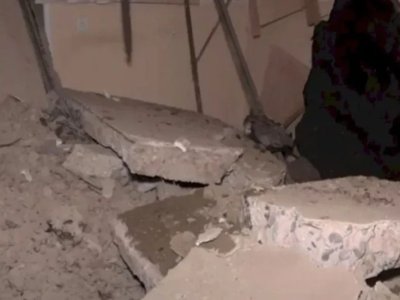 Goranboyda binanın döşəməsi çökdü - 60 nəfər təxliyə olundu