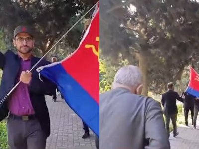 Bakıda SSRİ bayrağı qaldırıldı - Polis HƏRƏKƏTƏ KEÇDİ