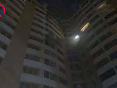 Nərimanovda bina yanır