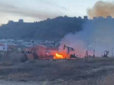 Bakıda neft quyusunda yanğın - FOTO