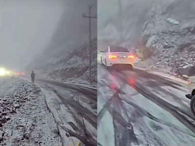 Lazaya gedən yol buz bağladı