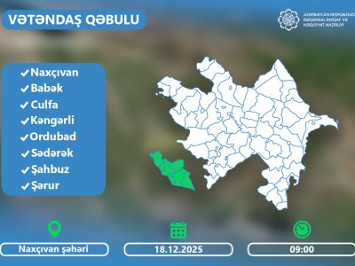 Rəşad Nəbiyev Naxçıvanda vətəndaşları qəbul edəcək