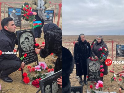 Milli Qəhrəmanların ailələri Aktauda qəza yerində - GÖRÜNTÜLƏR