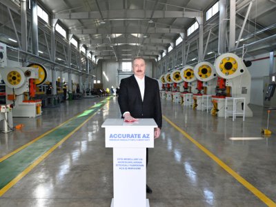 Prezident Ballıcada istehsalı müəssisəsinin açılışında
