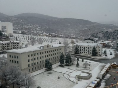 Xankəndiyə ilk qar yağdı&nbsp;- FOTOLAR