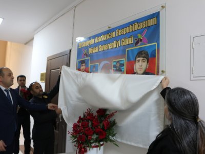 Kollecdə şəhidin xatirə lövhəsinin açılışı oldu - FOTO