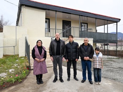 Dövlət başçısı Heyvalı kəndində - FOTOLAR