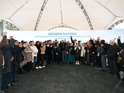 İlham Əliyev Ağdərədə sakinlərlə görüşdü - FOTO