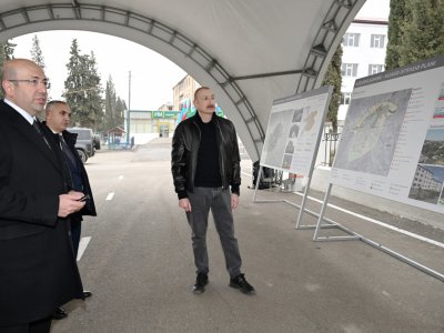 Prezident Ağdərənin Baş planı ilə tanış oldu - FOTOLAR