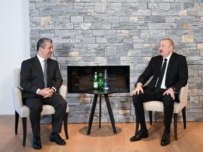 İlham Əliyev&nbsp;Məsrur Bərzani ilə görüşdü - FOTO