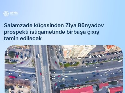 İki küçənin kəsişməsi işıqforla nizamlanacaq