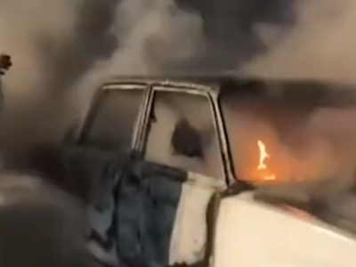 Bakıda təmir sexində avtomobil yandı -&nbsp;VİDEO