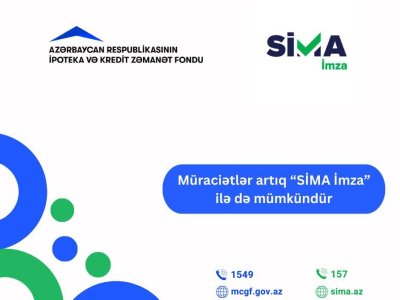 "SİMA İmza" "Elektron ipoteka və kredit zəmanət" sisteminə inteqrasiya edildi