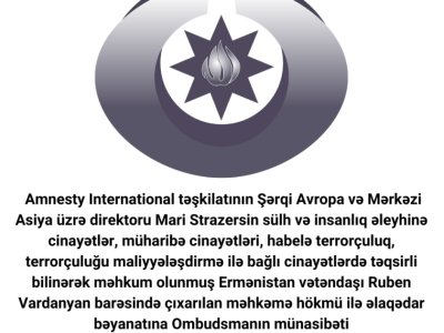 Ombudsman Vardanyanla bağlı açıqlama yaydı