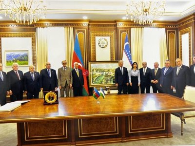 Azərbaycanlı deputatlar Özbəkistan səfirliyində - FOTOLAR