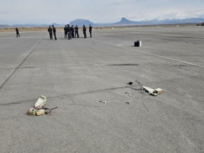 Naxçıvan aeroprotuna düşən dronun qalıqları -&nbsp;FOTO