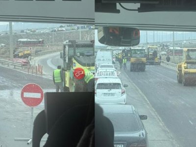 Bakının girişində&nbsp;süni tıxac yaratdılar - FOTOFAKT