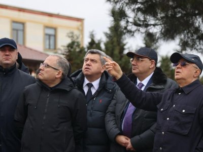 Kəmaləddin Heydərov Badamdarda sürüşmə sahəsində&nbsp;- FOTO/VİDEO