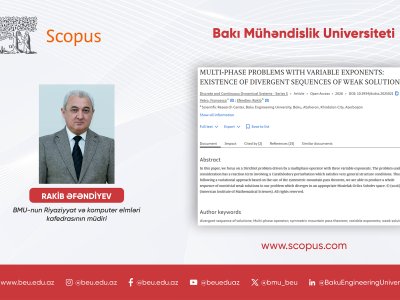 BMU aliminin məqaləsi Q1 kateqoriyalı jurnalda