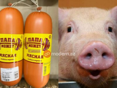 Azərbaycanda satılan "Halal" markalı donuz kolbasası&nbsp;- ŞOK