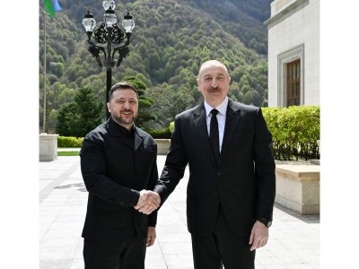 Zelenski Azərbaycana gəldi - FOTOLAR