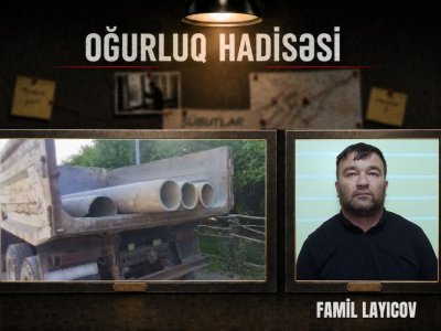 Kanalizasiya borularını oğurlayan şəxs saxlanıldı - VİDEO