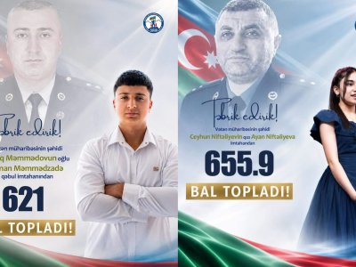 Şəhid övladları qəbul imtahanında yüksək nəticə göstəriblər