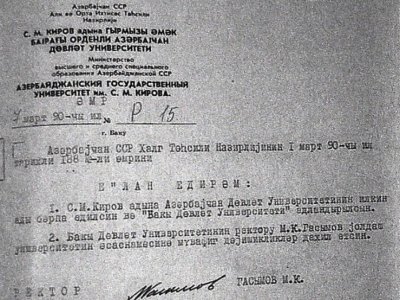Tarixçilər BDU ilə bağlı mühüm sənəd yaydılar&nbsp;